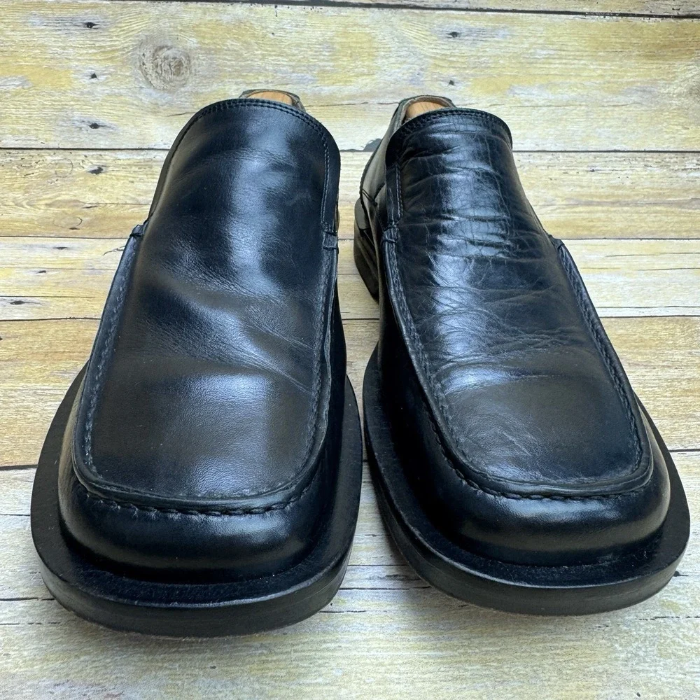 Johnston & Murphy Passport Loafers Mens‎ 8.5M Black Leather Italy Slip Preppy